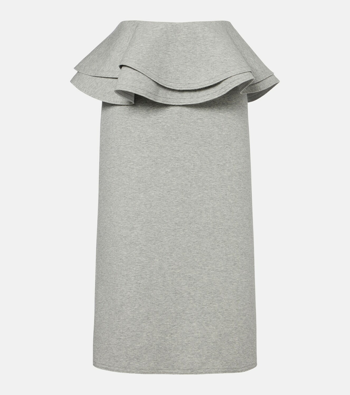 Plan C Ruffled cotton-blend midi skirt