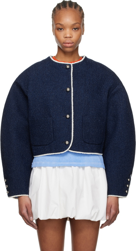 Photo: MSGM Blue Patch Pocket Denim Jacket