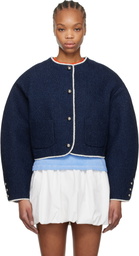 MSGM Blue Patch Pocket Denim Jacket