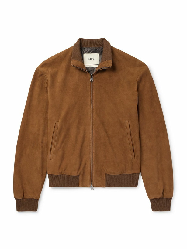 Photo: Altea - Suede Bomber Jacket - Brown