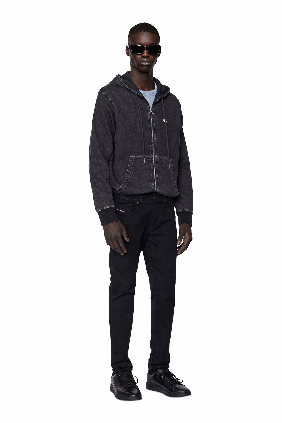 Diesel S-Athene Low-Low-top leather sneakers with D patch - Sneakers Mens in Black