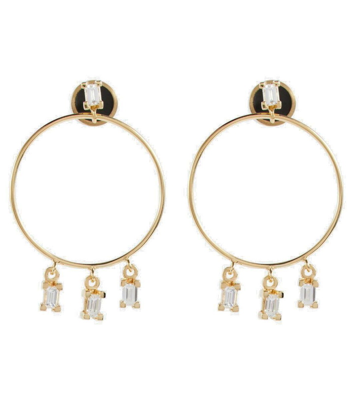 Photo: Ileana Makri 18kt yellow gold hoop earrings with diamonds