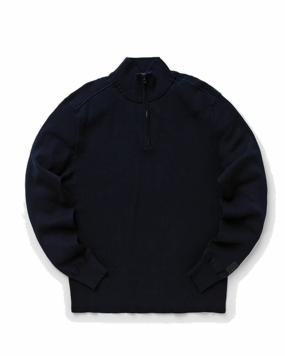 Photo: C.P. Company Metropolis Series Cotton Crepe Zipped Knit Black - Mens - Pullovers