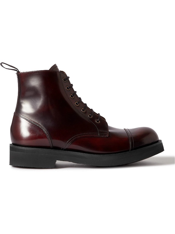 Photo: Grenson - Desmond Polished-Leather Derby Boots - Burgundy