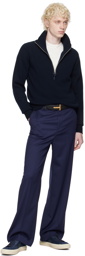 TOM FORD Navy Half-Zip Sweater