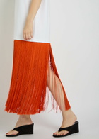 Alaïa Fringed Cotton T-shirt White