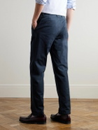 Sunspel - Straight-Leg Cotton-Blend Twill Chinos - Blue