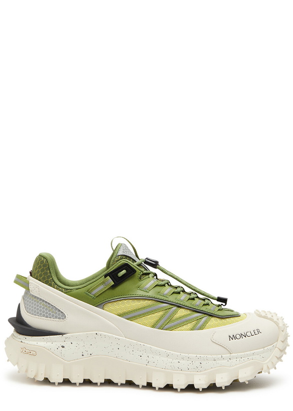 Photo: Moncler Grenoble Trailgrip Panelled Mesh Sneakers Green