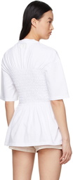 Stella McCartney White Cotton Smocked T-Shirt