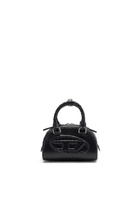 Diesel 1DR Dome-Mini bowling bag in snake-effect leather - Crossbody Bags Womens in Black