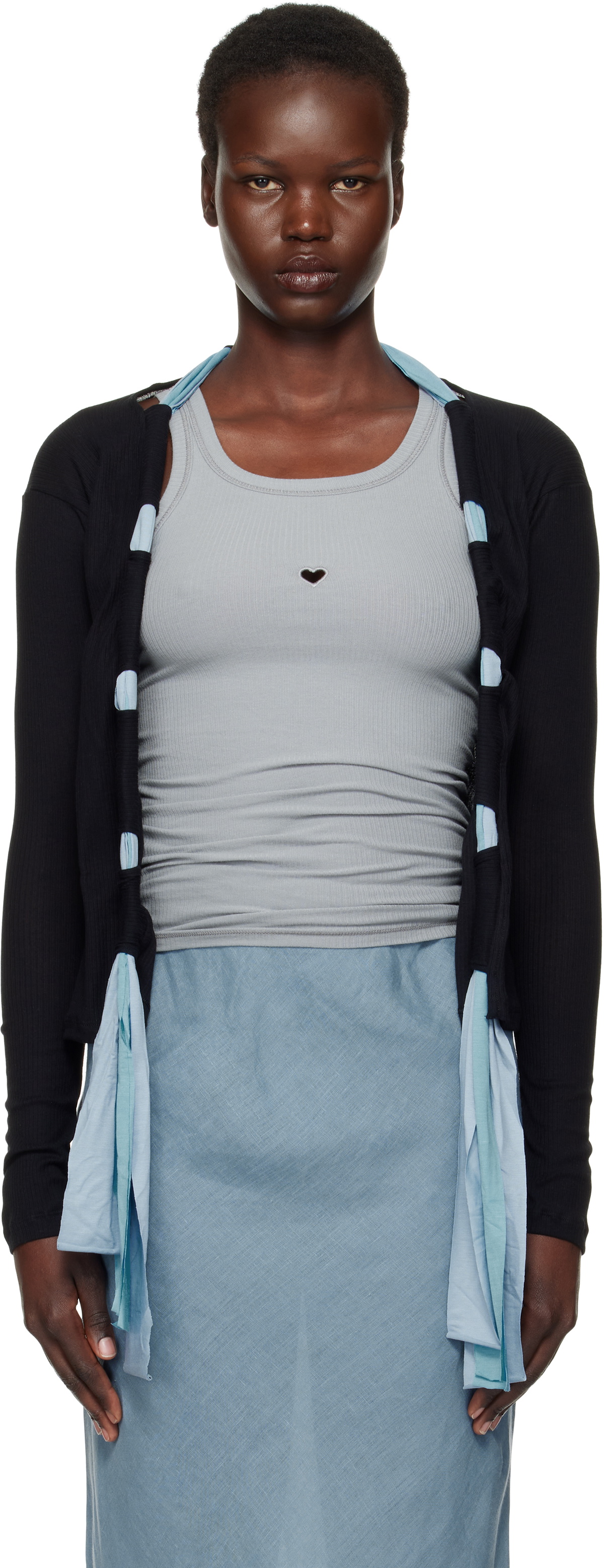 Baserange Black & Blue Circ Cardigan Baserange
