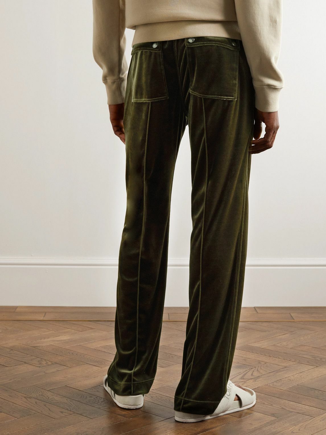TOM FORD - Slim-Fit Velvet Sweatpants - Green TOM FORD TOM FORD - Slim-Fit Velvet Sweatpants - Green TOM FORD