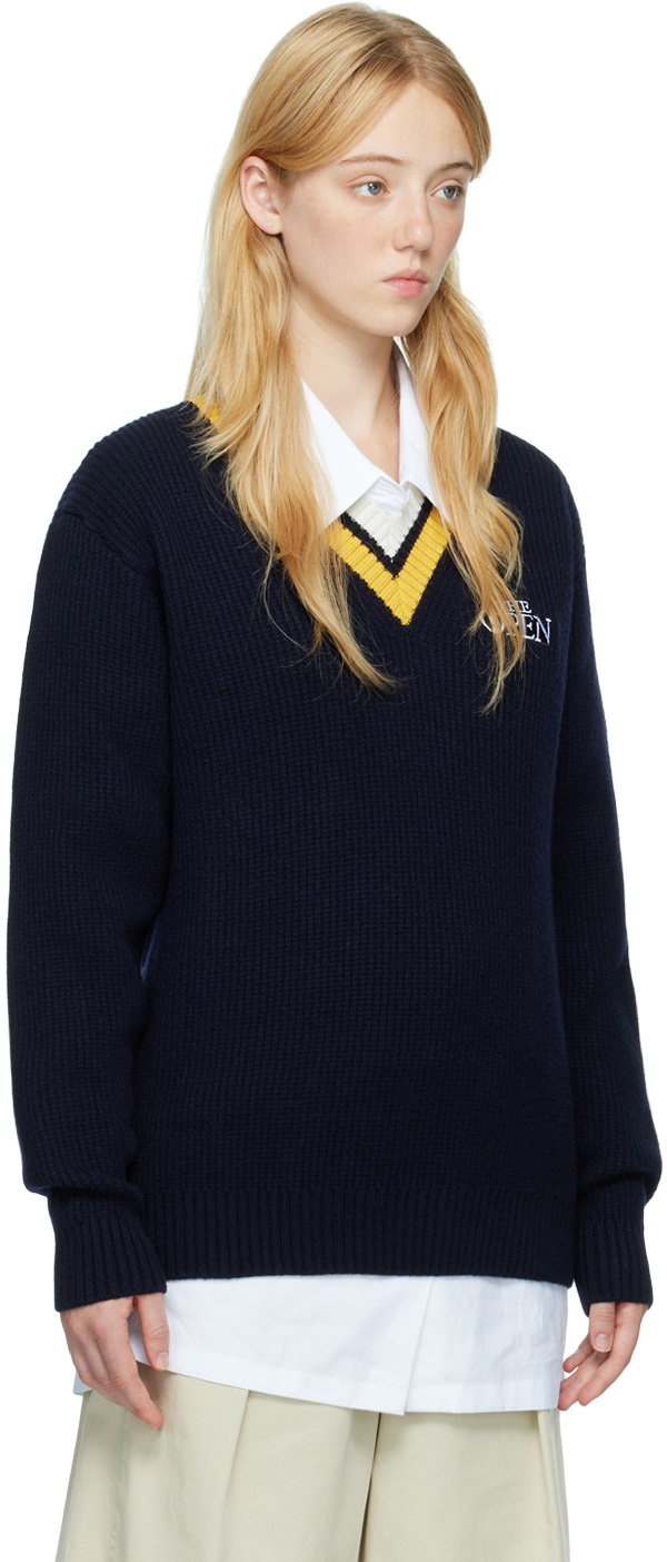 Manors Golf Navy Patch Sweater