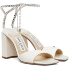 Jimmy Choo White Saeda Block Heel 85 Heeled Sandals