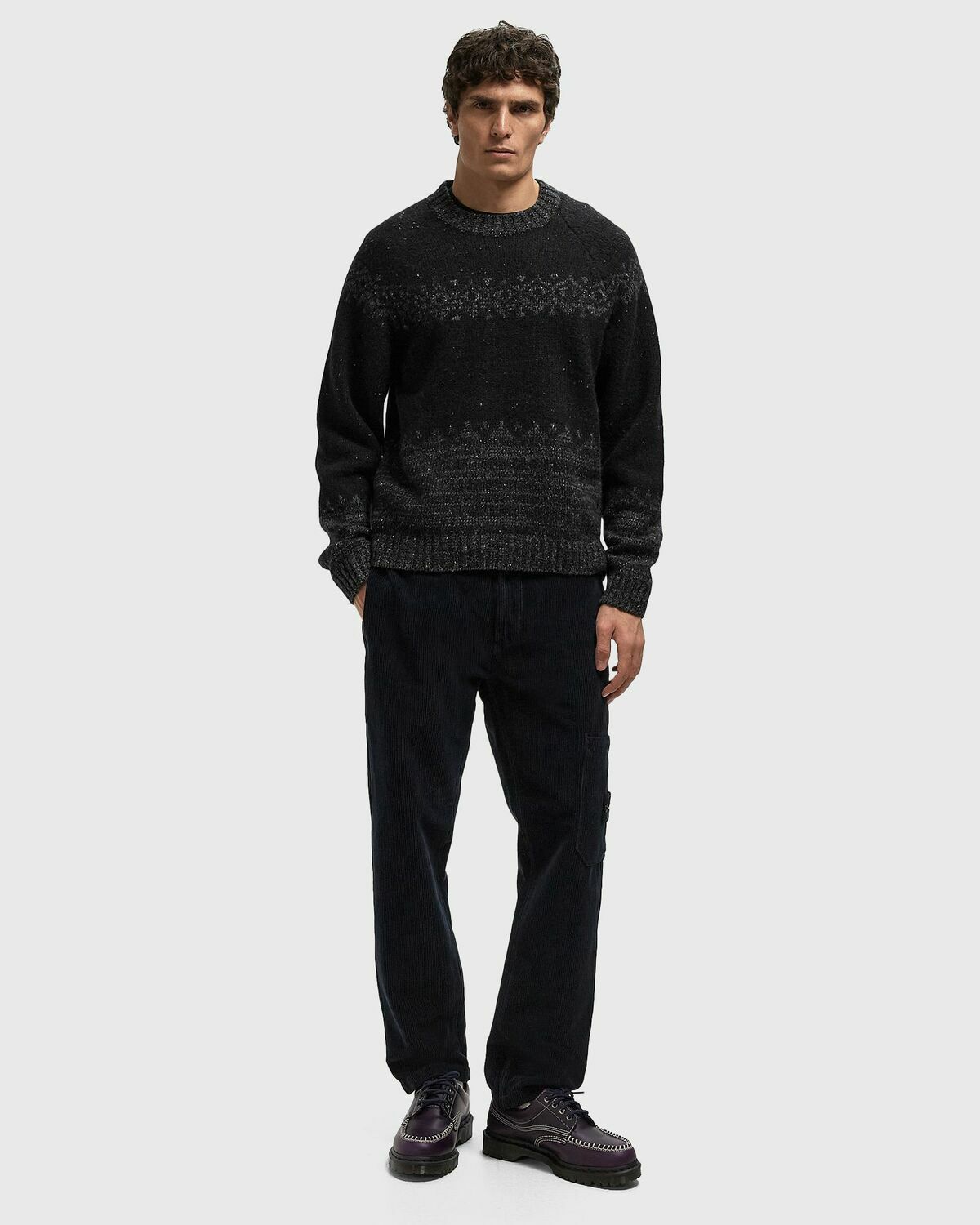 Norse Projects Ulf Fairisle Sweater Grey Mens Pullover
