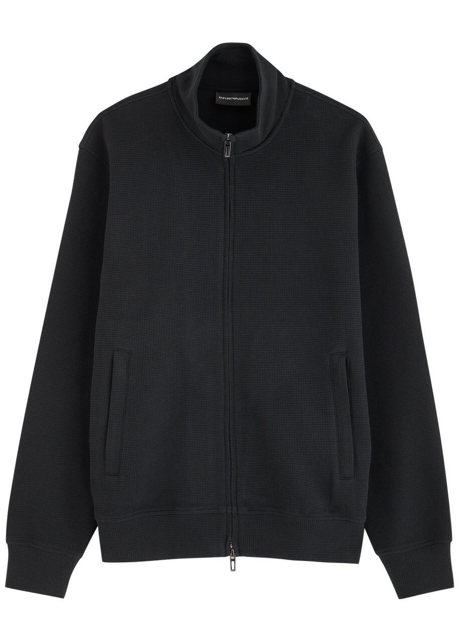 Emporio Armani Logo Hooded Shell Jacket Black Emporio Armani
