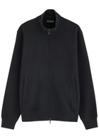 Emporio Armani Waffle-knit Jersey Jacket Navy