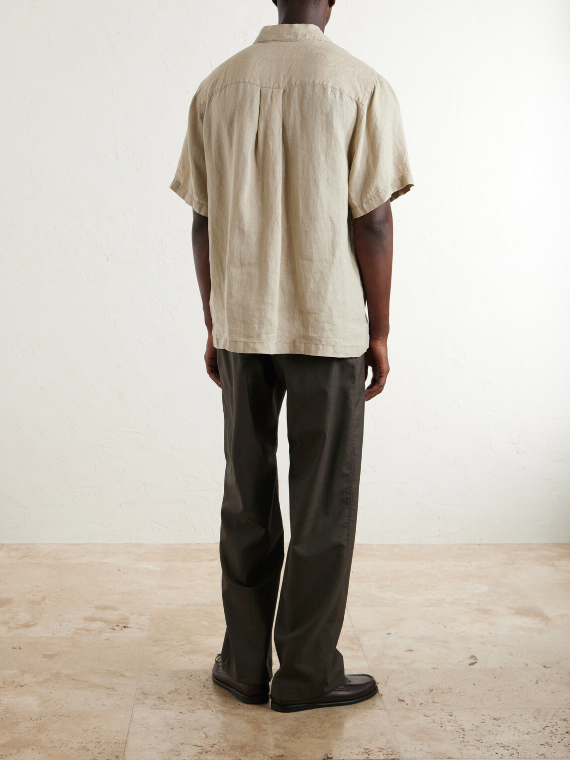 James Perse - Convertible-Collar Linen Shirt - Neutrals