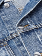Rhude - Dropneck Cropped Distressed Denim Trucker Jacket - Blue