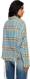 R13 Blue Cropped Work Shirt