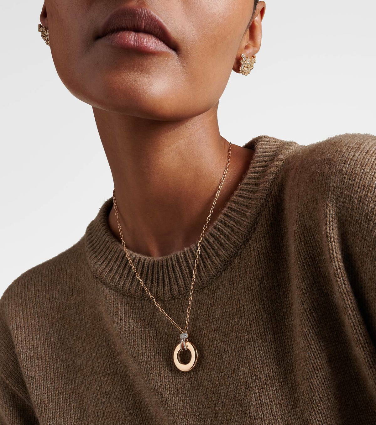 Pomellato Iconica 18kt rose gold pendant necklace with diamonds