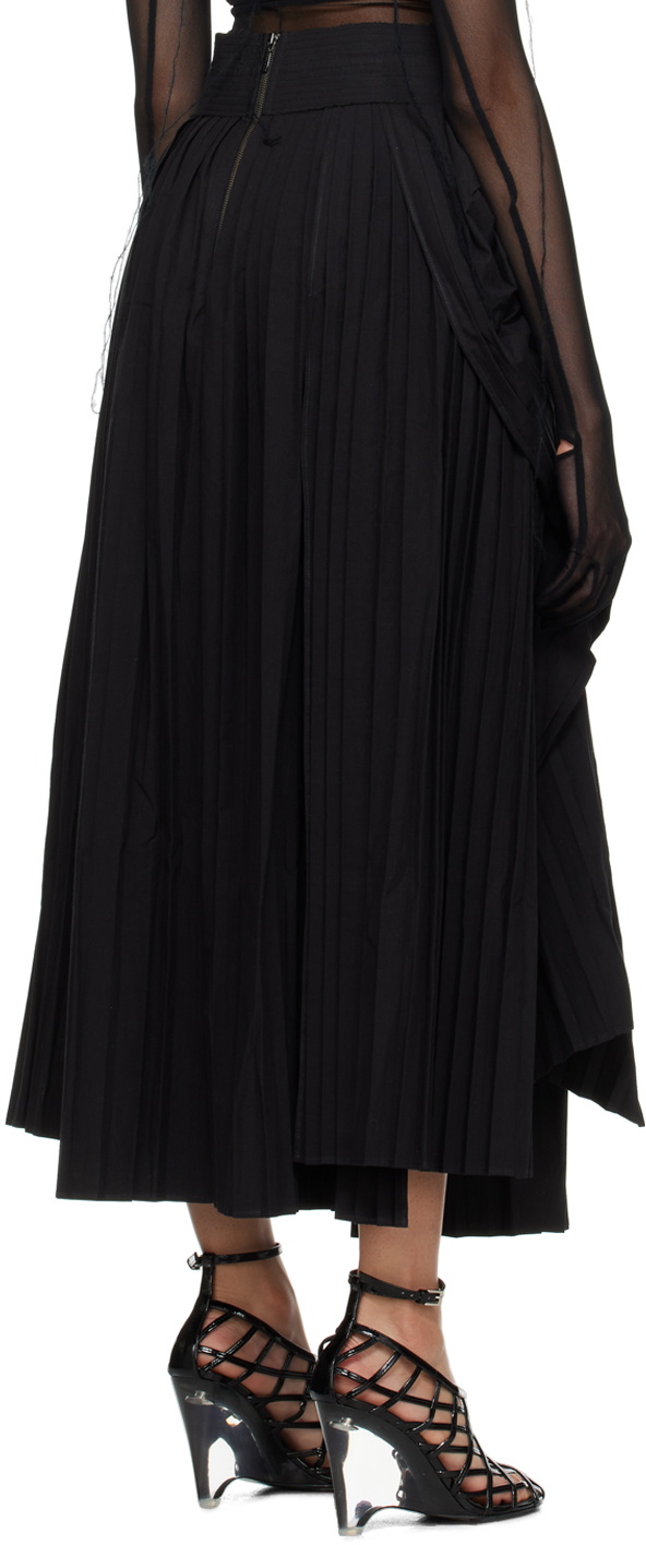 Subtle Le Nguyen Black Pleated Maxi Skirt