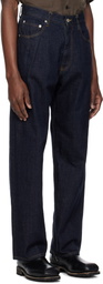 YOKE Navy Wide Straight 5P Jeans