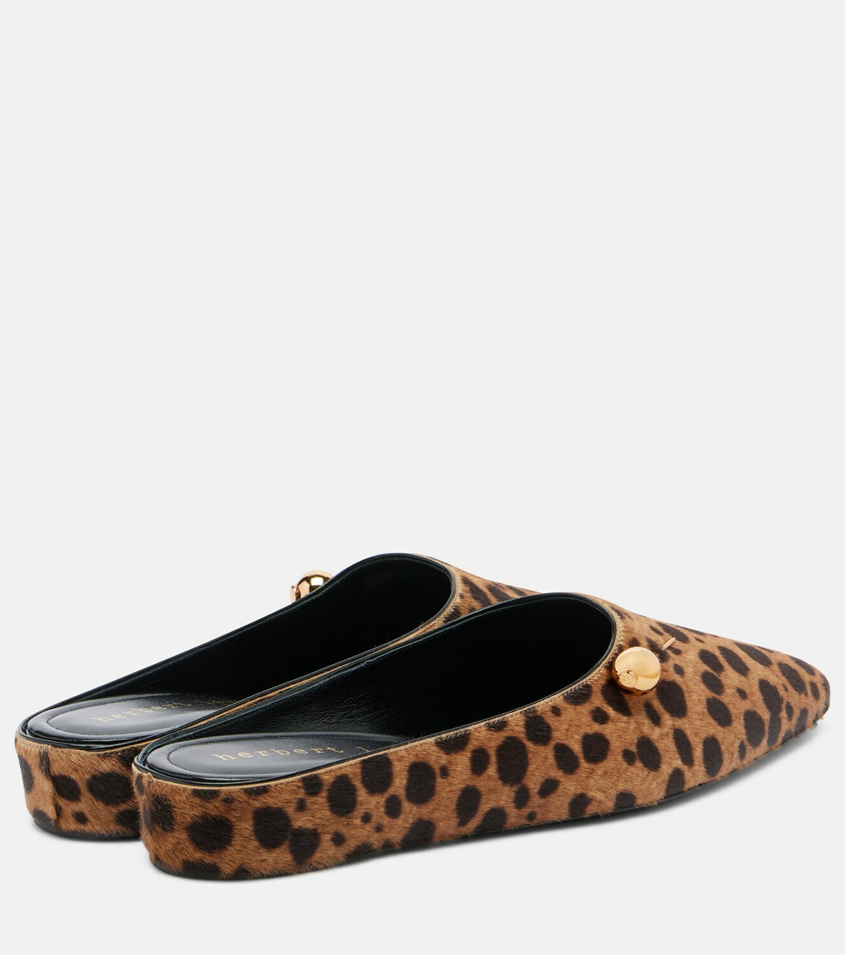Herbert Levine Sleep On It cheetah-print calf hair mules