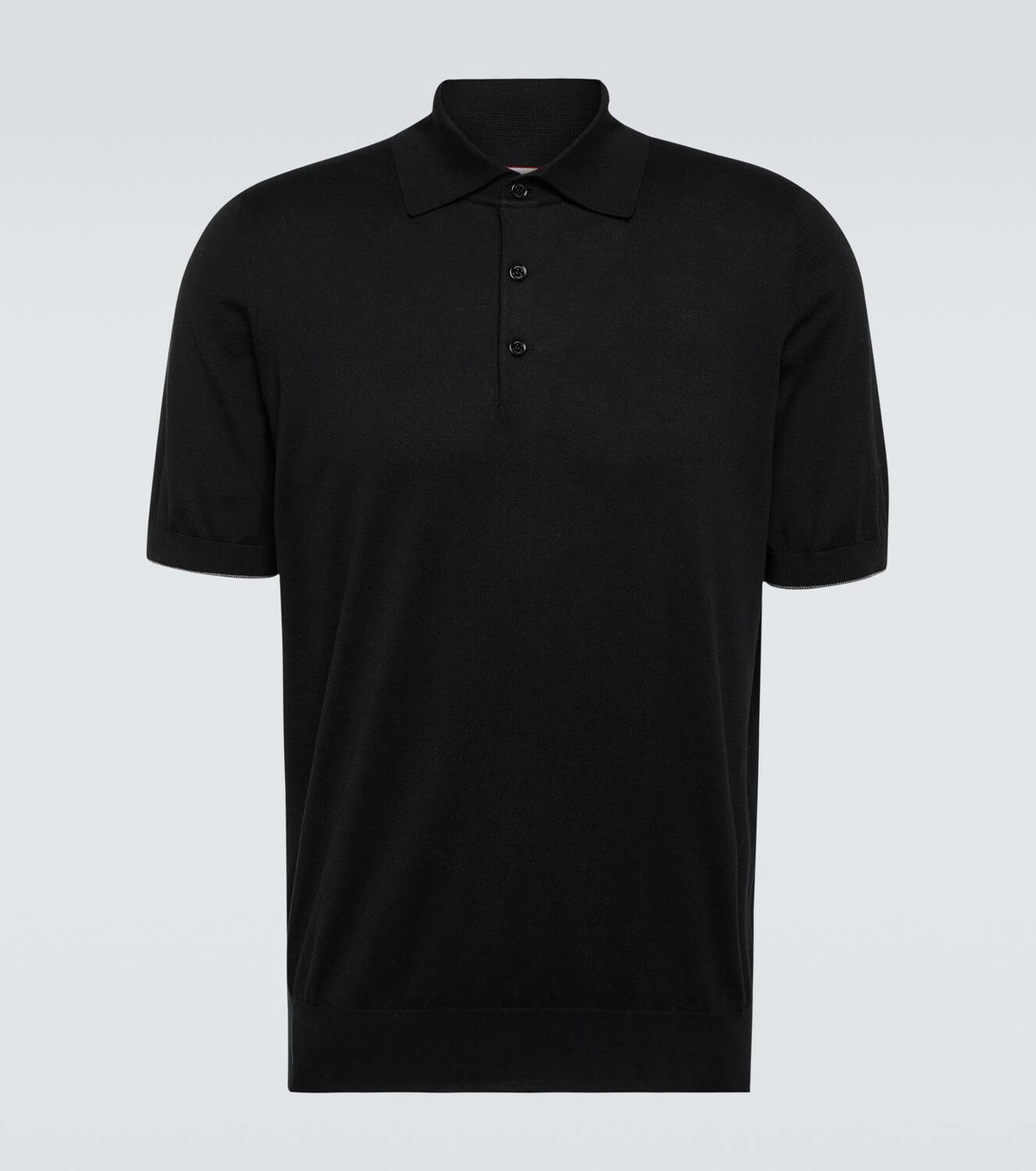 【関税＆送料込み】Brunello Cucinelli Classic Polo T-Shirt Brunello Cucinelli ribbed-knit Polo Shirt | Blue | FARFETCH
