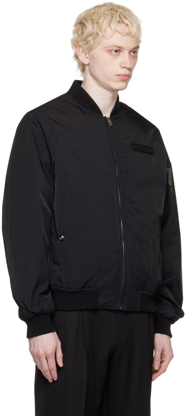 Moschino Black Insulated Bomber Jacket