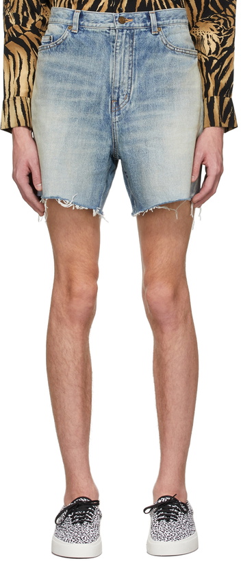 Photo: Saint Laurent Blue California Shorts