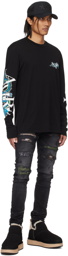 AMIRI Black Bandana Thrasher Jeans