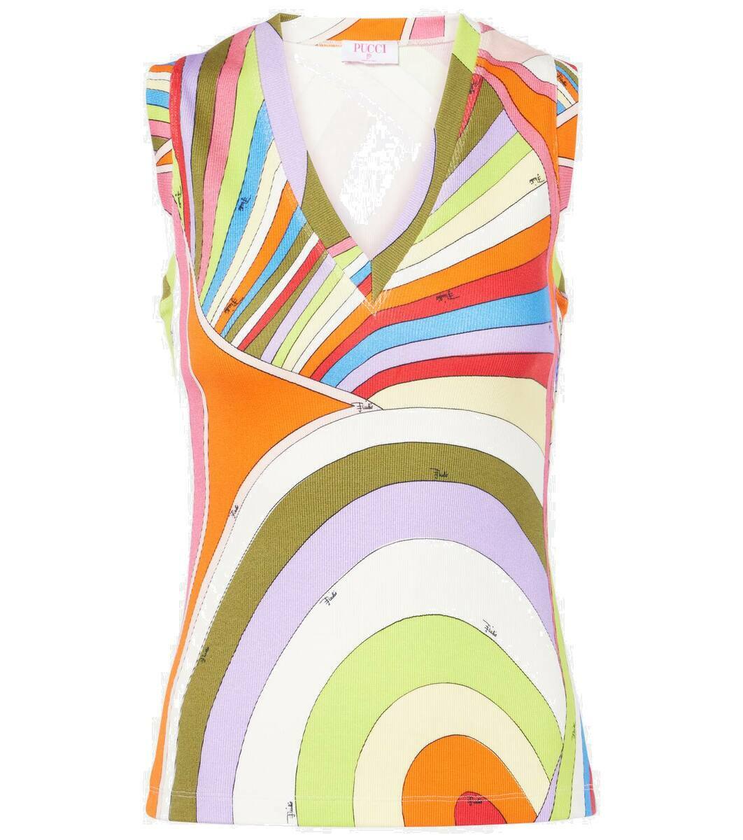 Emilio Pucci Black Beaded Strap Tank Top Emilio Pucci