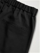 Deveaux - Dawson Wide-Leg Wool-Blend Trousers - Black