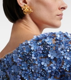 Oscar de la Renta Hibiscus clip-on earrings