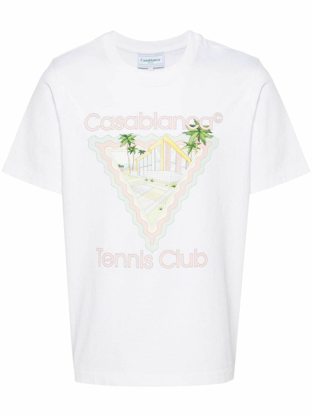 Casablanca White Tennis Club Print Organic Cotton T-Shirt