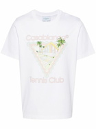 Casablanca White Tennis Club Print Organic Cotton T-Shirt