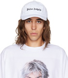 Palm Angels White Ripped Logo Cap