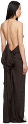 JW Anderson Brown Low Back Maxi Dress