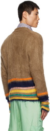 Edward Cuming Brown Striped Cardigan