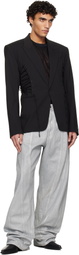 Mugler Blue Oversized Spiral Jeans