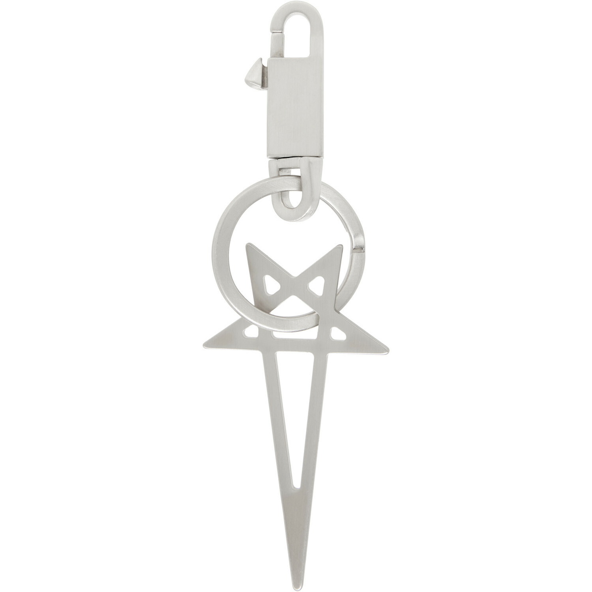 Rick Owens Silver Pentagram Keychain