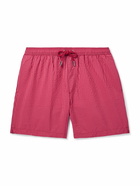 Mr P. - Straight-Leg Mid-Length Striped Seersucker Swim Shorts - Pink