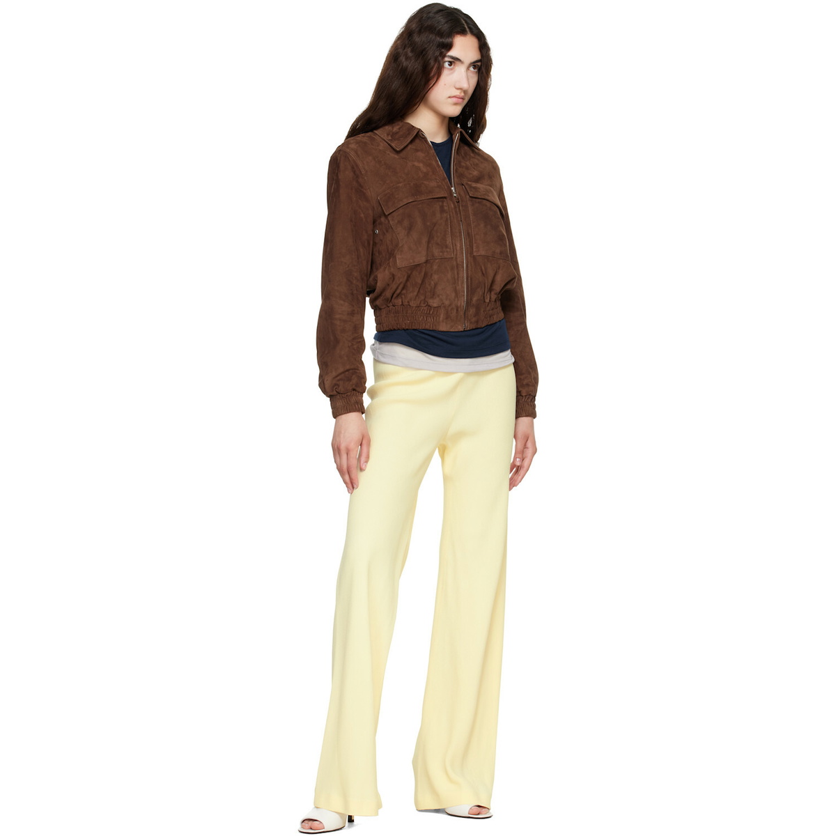 MACKAGE Brown Senka-SU Patch Pocket Suede Jacket