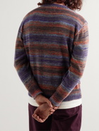 Anonymous ism - Splash Slim-Fit Space-Dyed Knitted Sweater - Blue
