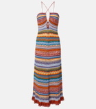 Etro Crochet striped cotton maxi dress