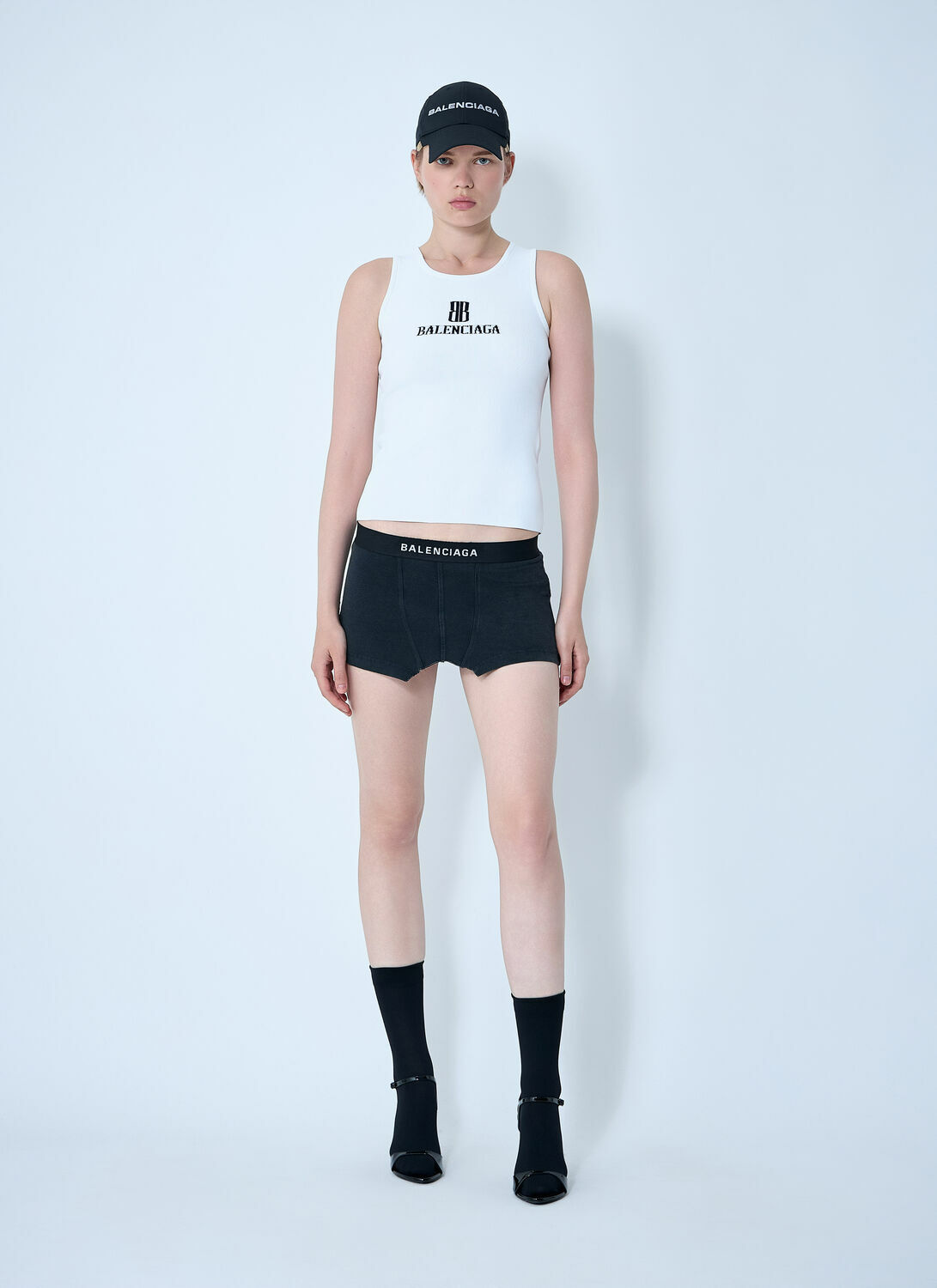 Balenciaga Cut-Off Brief Mini Skirt
