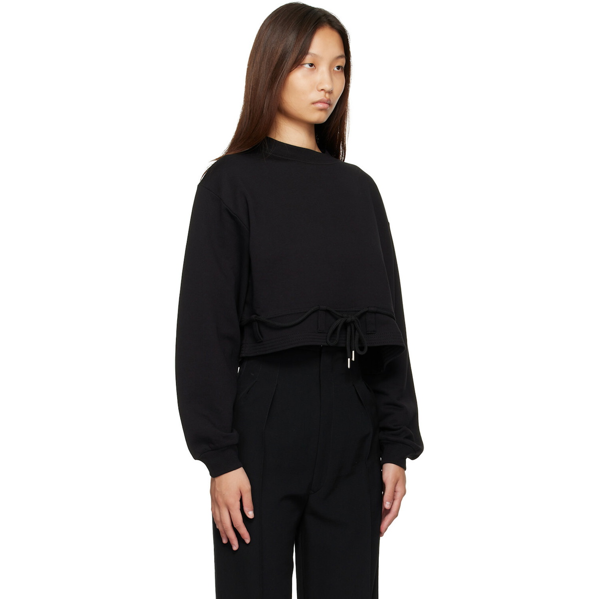 Dries Van Noten Black Cropped Sweatshirt