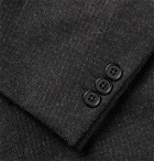 Noah - Dark-Grey Double-Breasted Checked Wool and Cashmere-Blend Blazer - Gray