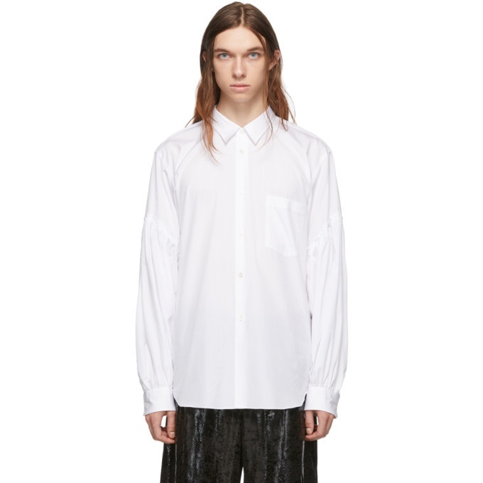 Photo: Comme des Garcons Homme Plus White Gathered Sleeves Shirt